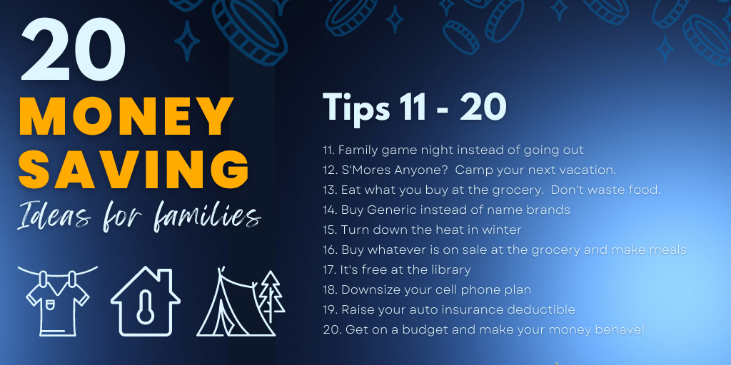 20 Money Saving Ideas for Families, Tips 11-20